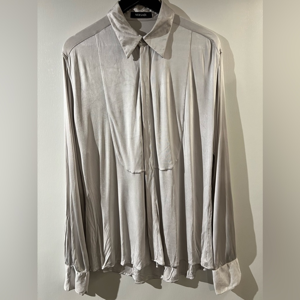 VERSACE Vintage Silk Gianni Versace Runway button up shirt Size 52 Euro